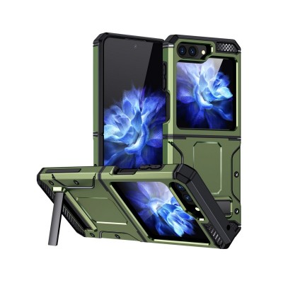 Husa Samsung Galaxy Z Flip5, Hybrid Armor Kickstand, Verde